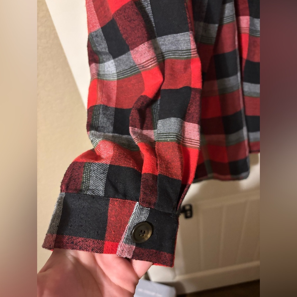 Bloomchic Plaid Patchwork Hooded Drawstring Butto… - image 11